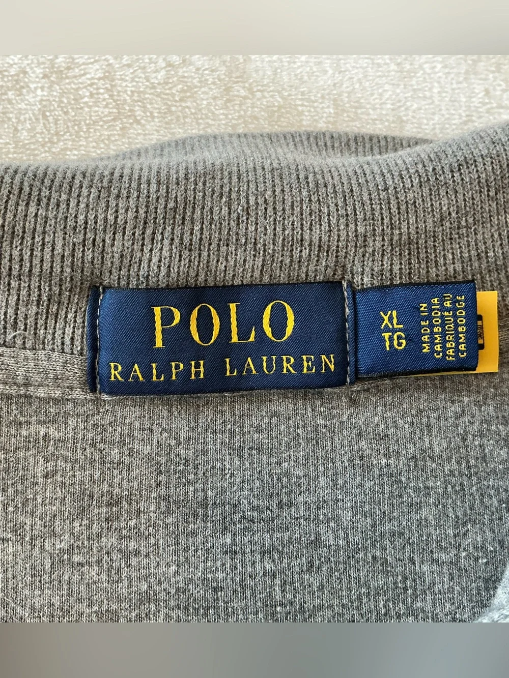 Polo Ralph Lauren Men’s XL Gray Cotton Quarter Zip Pullover Pony